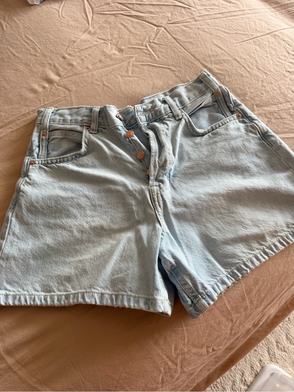 Free People Light Wash High-Rise Denim Shorts